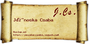 Jánoska Csaba névjegykártya