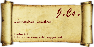 Jánoska Csaba névjegykártya