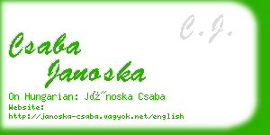 csaba janoska business card